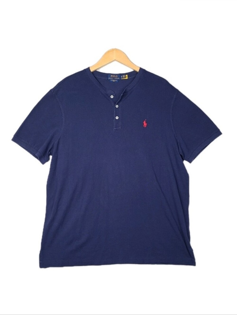 Polo Ralph Lauren Featherweight Mesh Henley Shirt Mens XL Blue Short Sleeve Prep